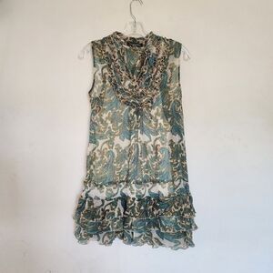 Dimri Multicolor All-over Print Ruffle Sleeveless Top size S/M